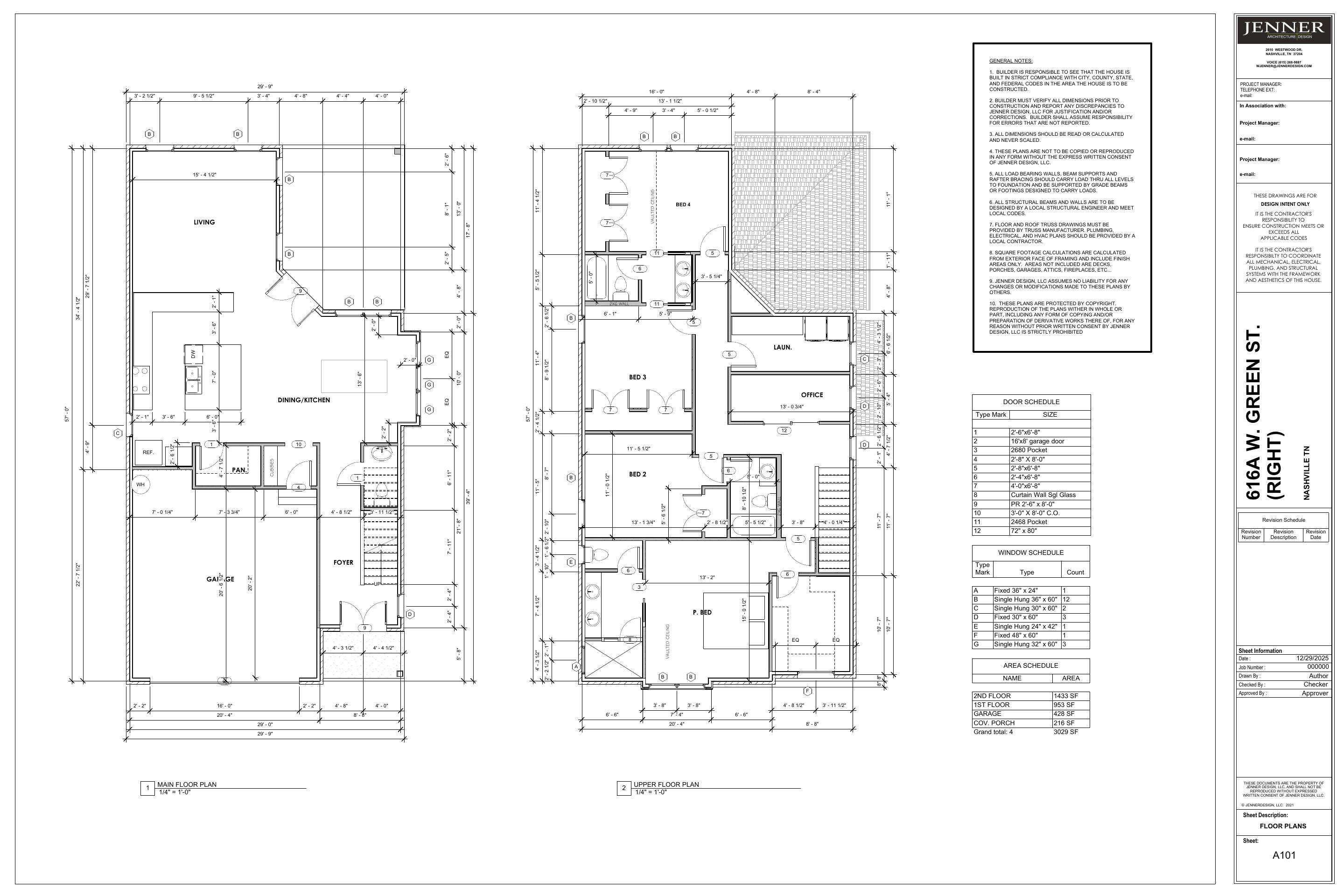 616A W Green, Right Unit Floor Plans for 616 W Green Lane